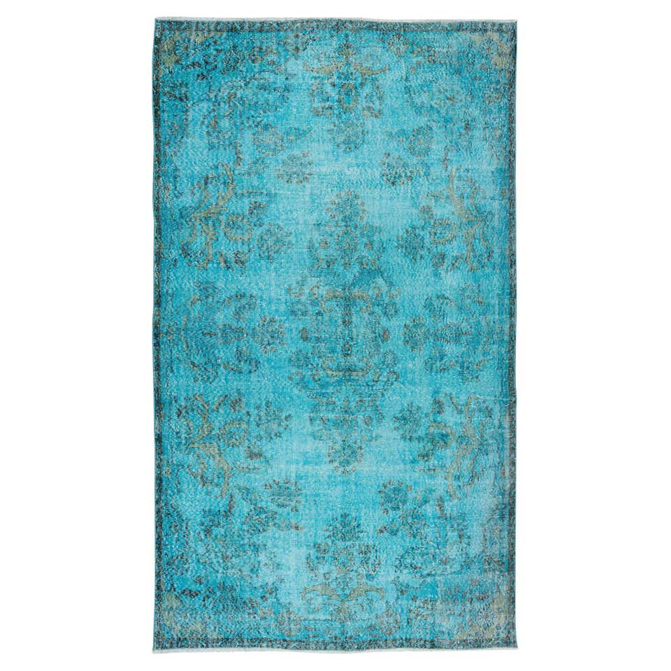 Vintage Turkish Turquoise Rug For Sale at 1stDibs | turquoise turkish ...