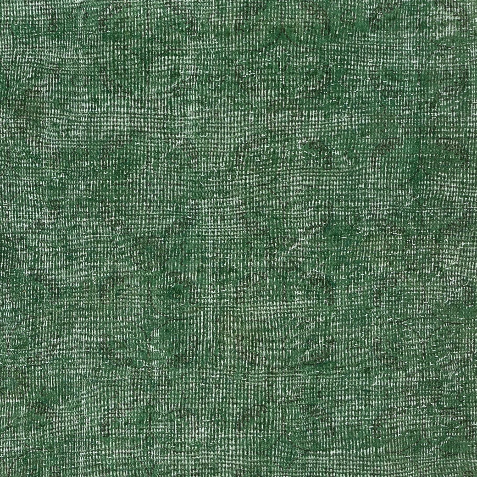 6x10.3 Ft Overdyed Grüner Wollteppich. Handgefertigter türkischer Vintage-Teppich für das Wohnzimmer (Türkisch) im Angebot