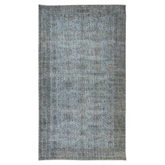 6x10.5 Ft Vintage Handmade Turkish Area Rug in Light Blue 4 Modern Interiors