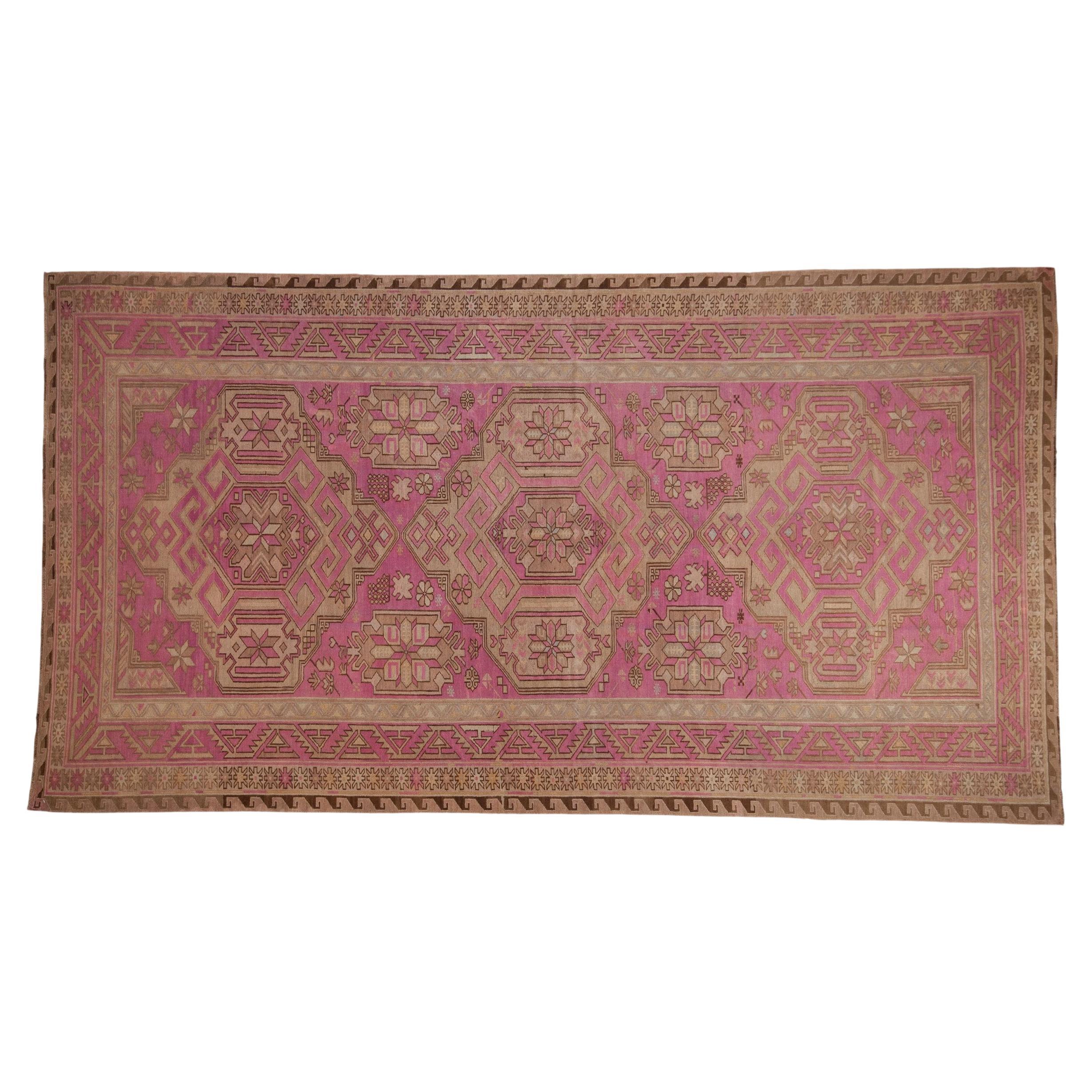 Vintage Distressed Soumac Carpet For Sale