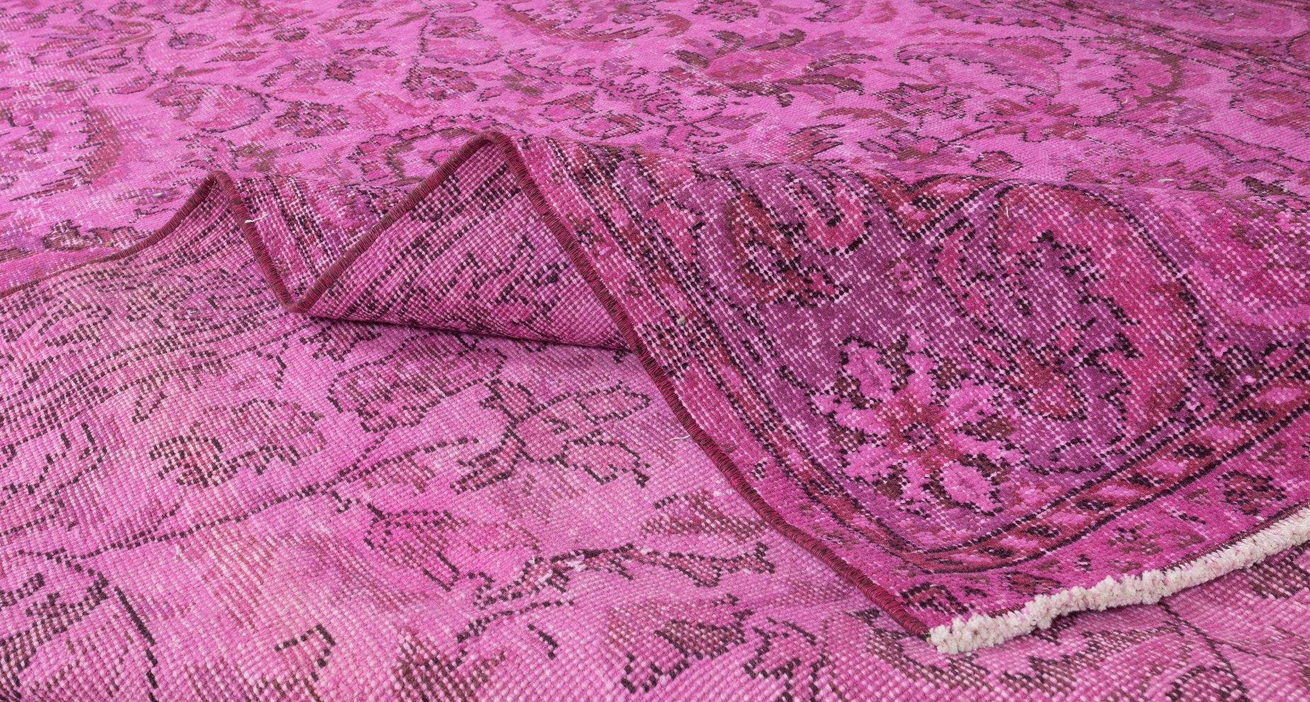 Modern Handmade Turkish Vintage Rug Over-Dyed in Pink, Elegant Design Carpet For Sale