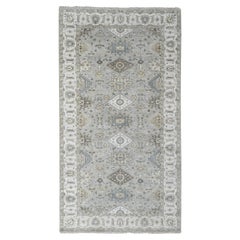 6'x11'9" Stargazer Gray Karajeh Geometric Hand Knotted Wide Runner Oriental Rugs