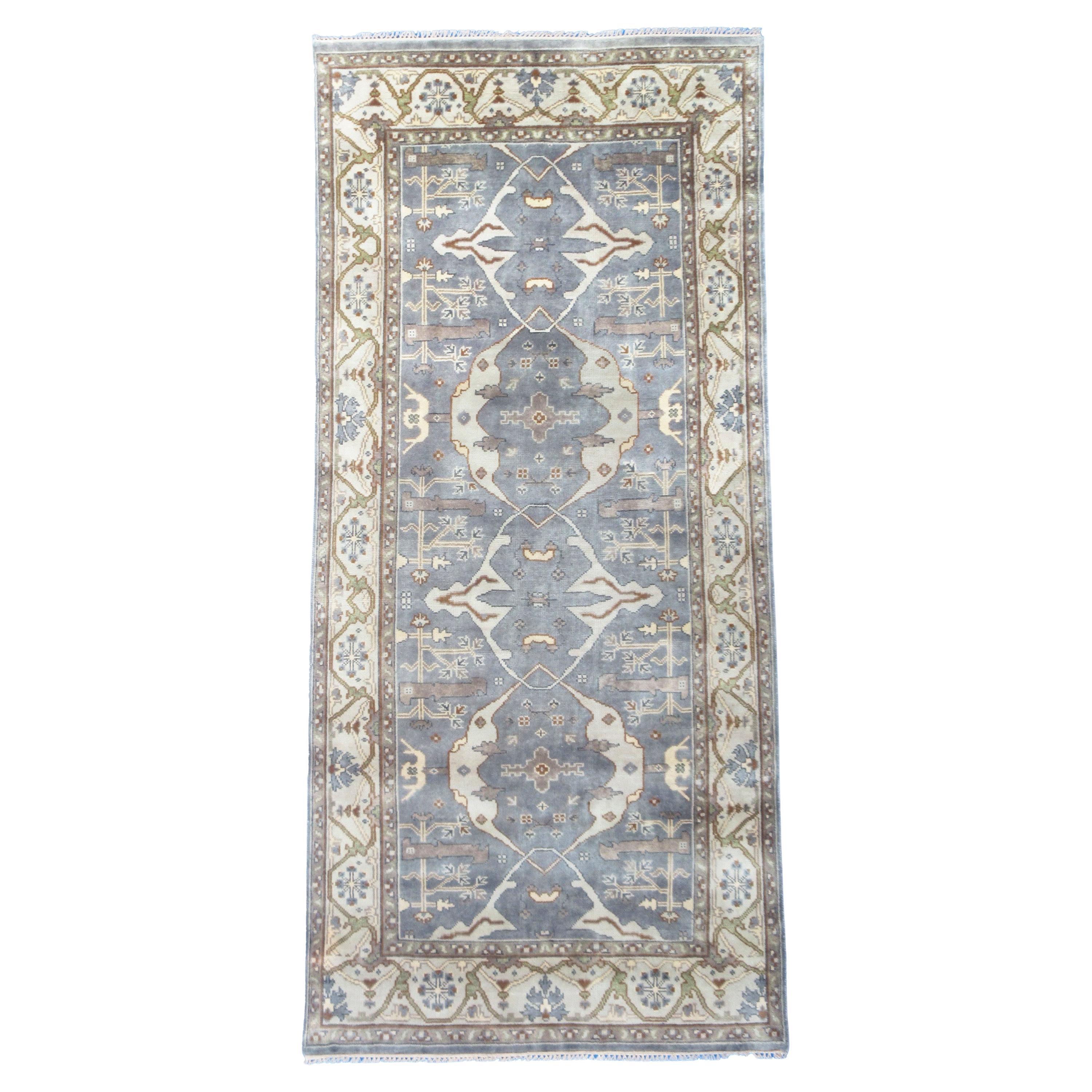 SlateGray Oushak Gallery Runner For Sale at 1stDibs