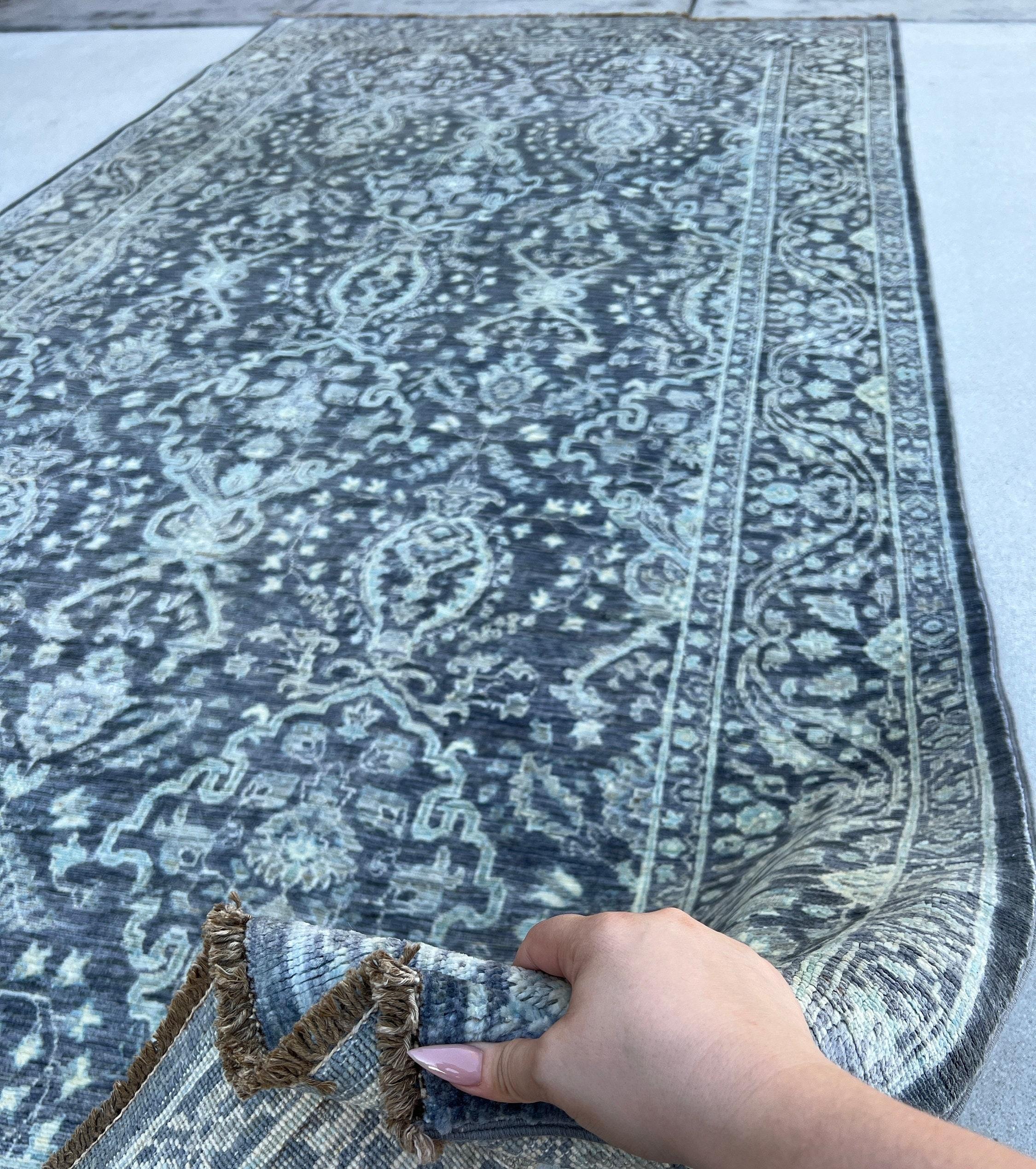 Tapis afghan noué à la main Premium Fair Trade de laine filée à la main Neuf - En vente à San Marcos, CA