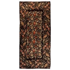 6x12.6 Ft Vintage Bessarabian Kilim, Floral Handwoven Wool Rug from Moldova