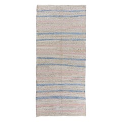 6x13.2 Ft Vintage Handmade Turkish Kilim Rug "Flat-weave" con disegno a righe
