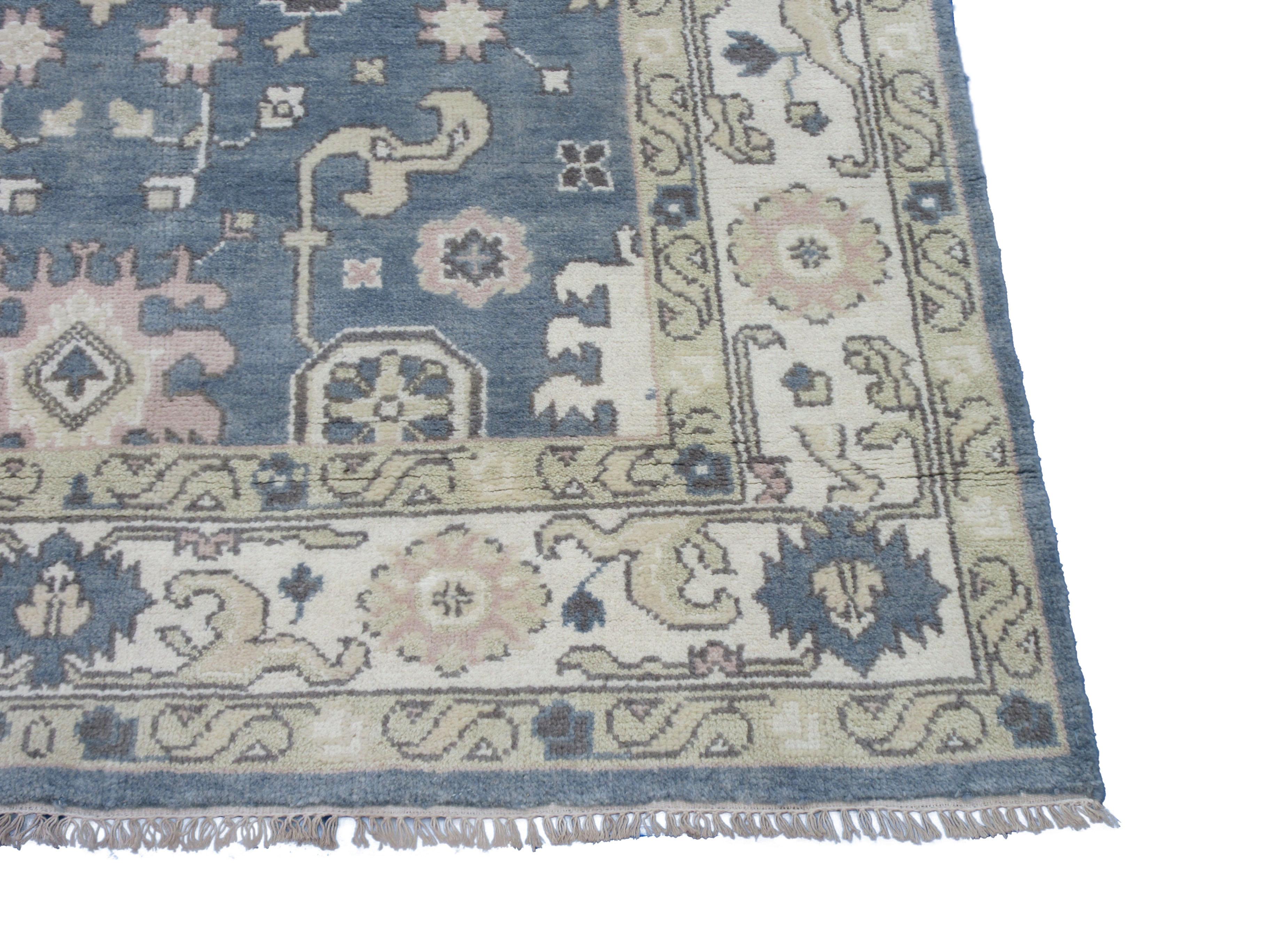 Slate-Gray Oushak Gallery Runner In New Condition For Sale In Laguna Hills, CA