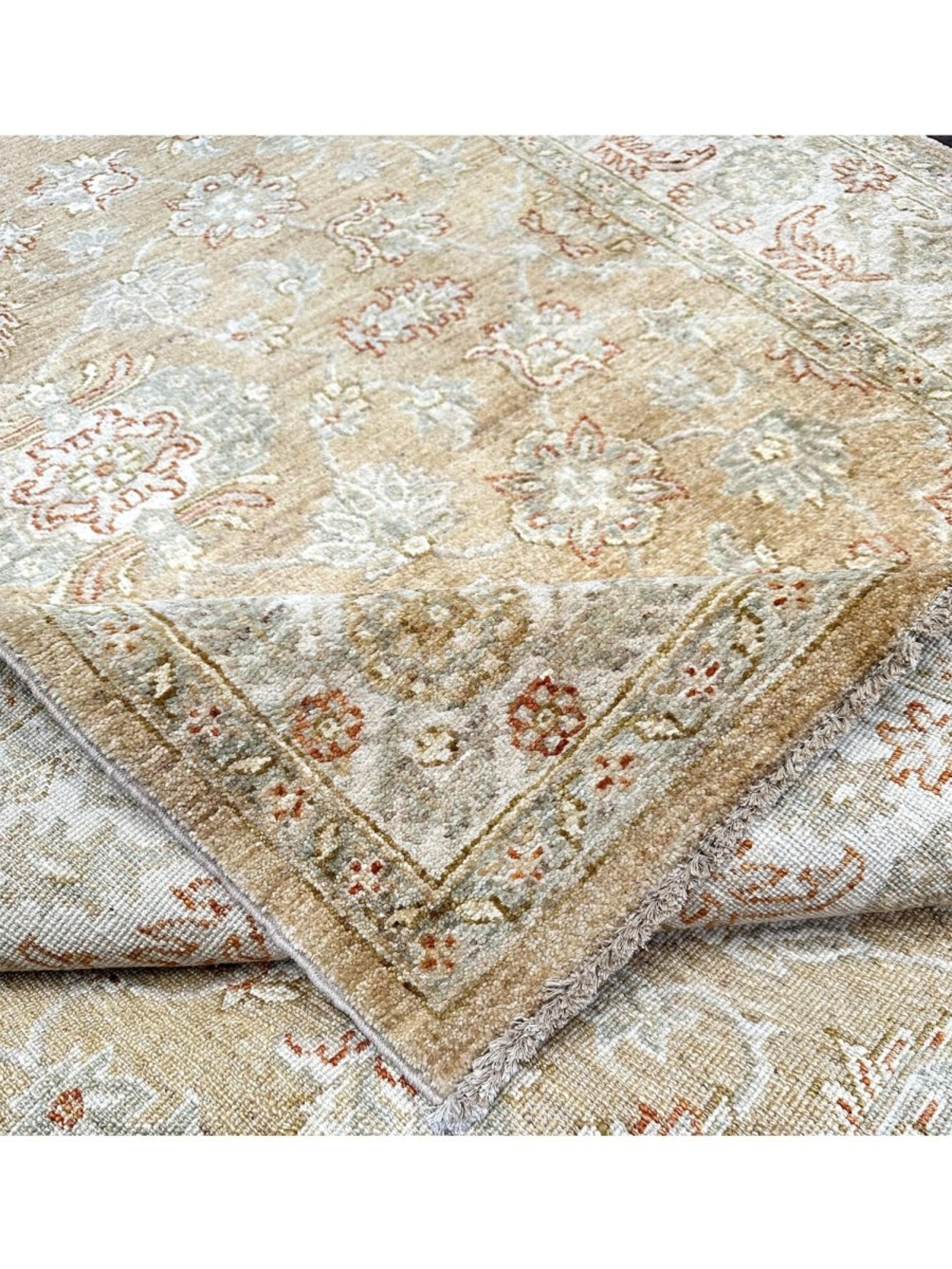 6x17 Handgeknüpfter Oushak Style Läufer Teppich im Angebot 5