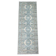 Light-Blue Oushak Gallery Runner