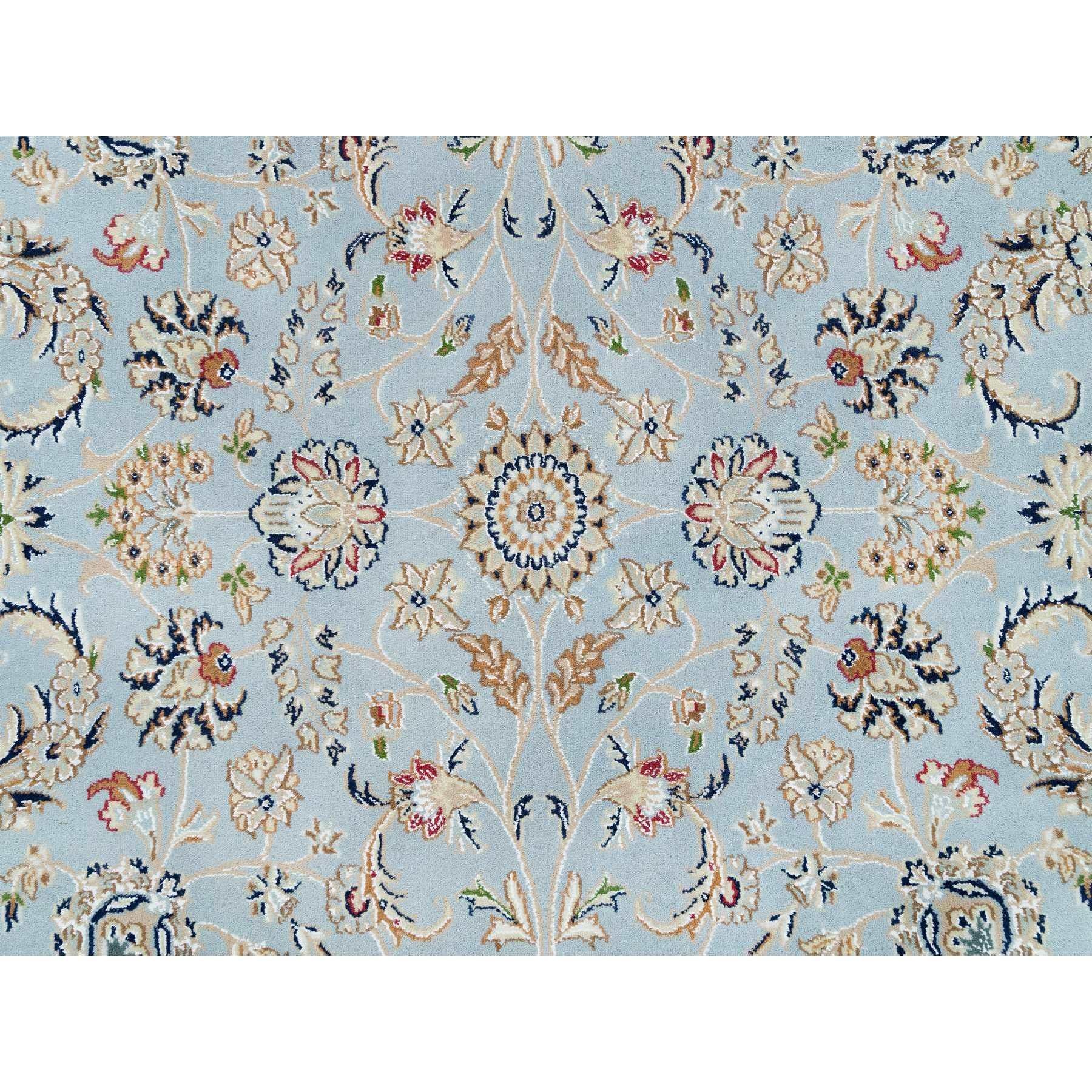 6'x6' Beau Bleu, 250 KPSI, Pure Laine, Noué à la main, Nain Design Rug Neuf - En vente à Carlstadt, NJ