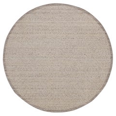6'x6' Biber Braun Modern Buntes Design Reine Wolle Handgeknüpft Rundteppich
