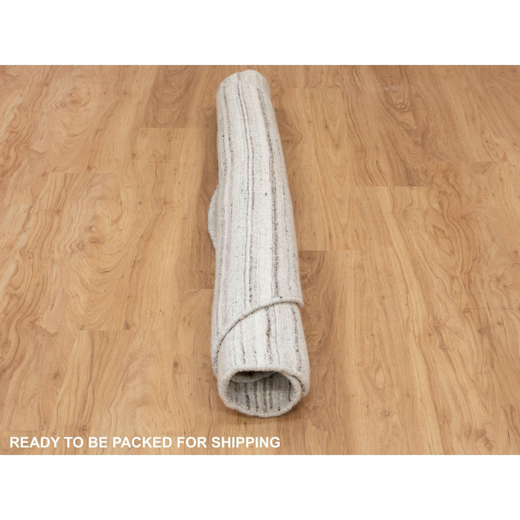 6'x6' Beige handgewebter moderner runder Orientteppich aus Biowolle im Zustand „Neu“ im Angebot in Carlstadt, NJ