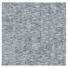 6
x6
Blau und Elfenbein, Modernes Striae Design, Wolle Handgeknüpft, Quadratischer Teppich