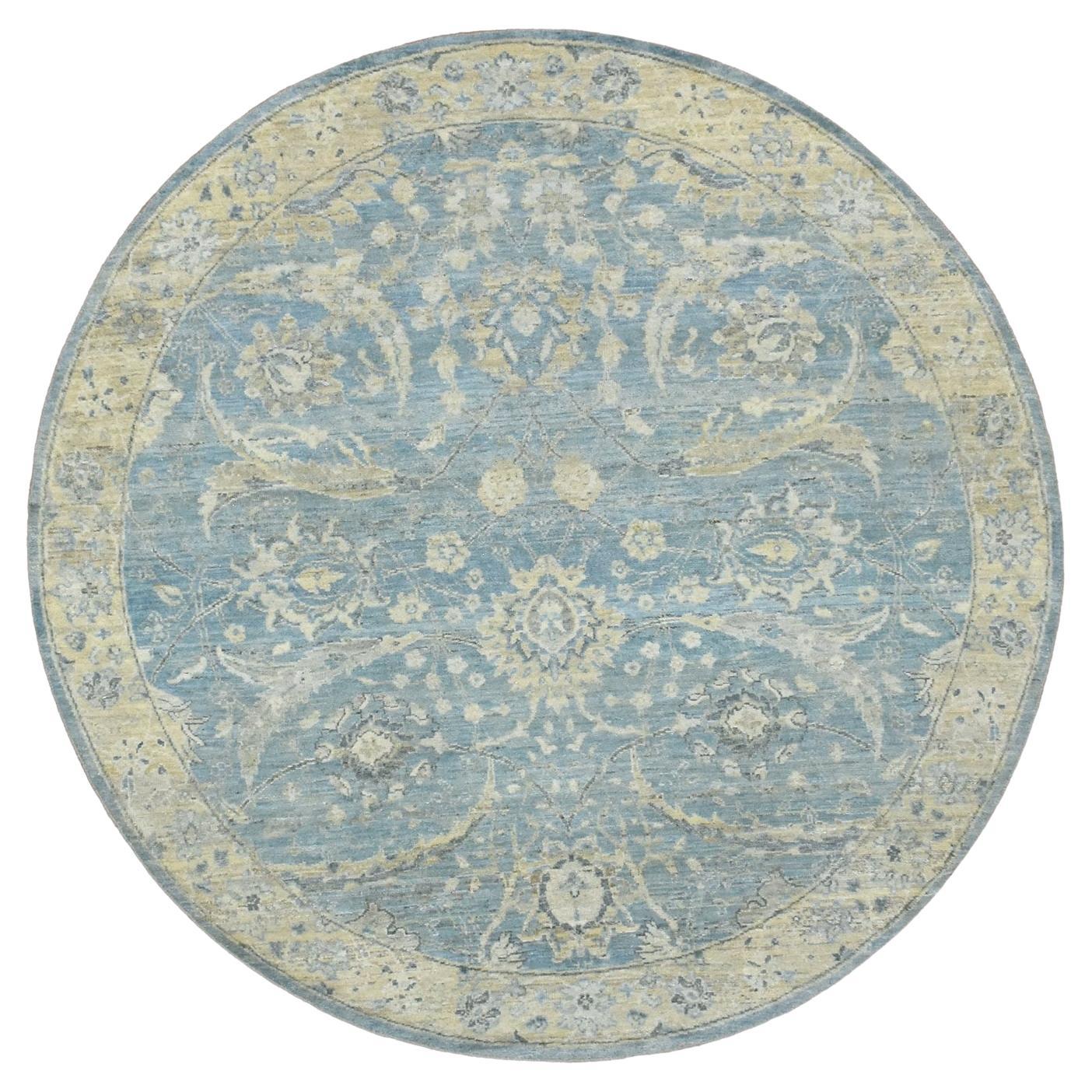 6
x6
 Blau Antiquiert Zeigler Mahal mit Null Flor Hand geknüpft Wolle Runde Teppich