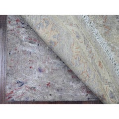 Tappeto rotondo 6'x6' Blu Ziegler Mahal Design Washed Out Annodato a mano in pura lana