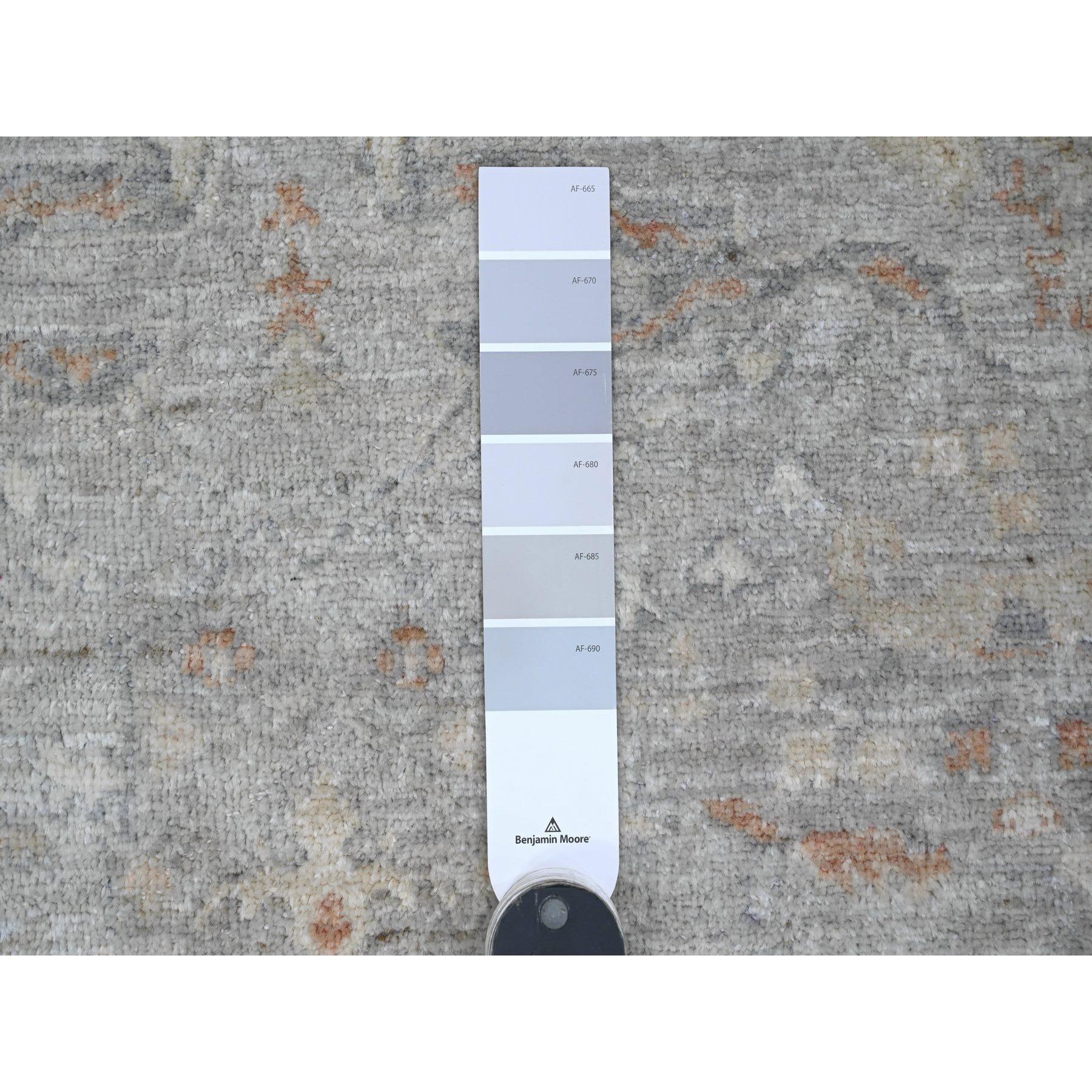 6'x6' Blau Ziegler Mahal Design ausgewaschen Hand geknüpft reine Wolle Runde Teppich (Oushak) im Angebot