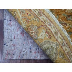 6'x6' Brauner Peshawar mit Ziegler Mahal Design Wolle Handgeknüpft Rundteppich