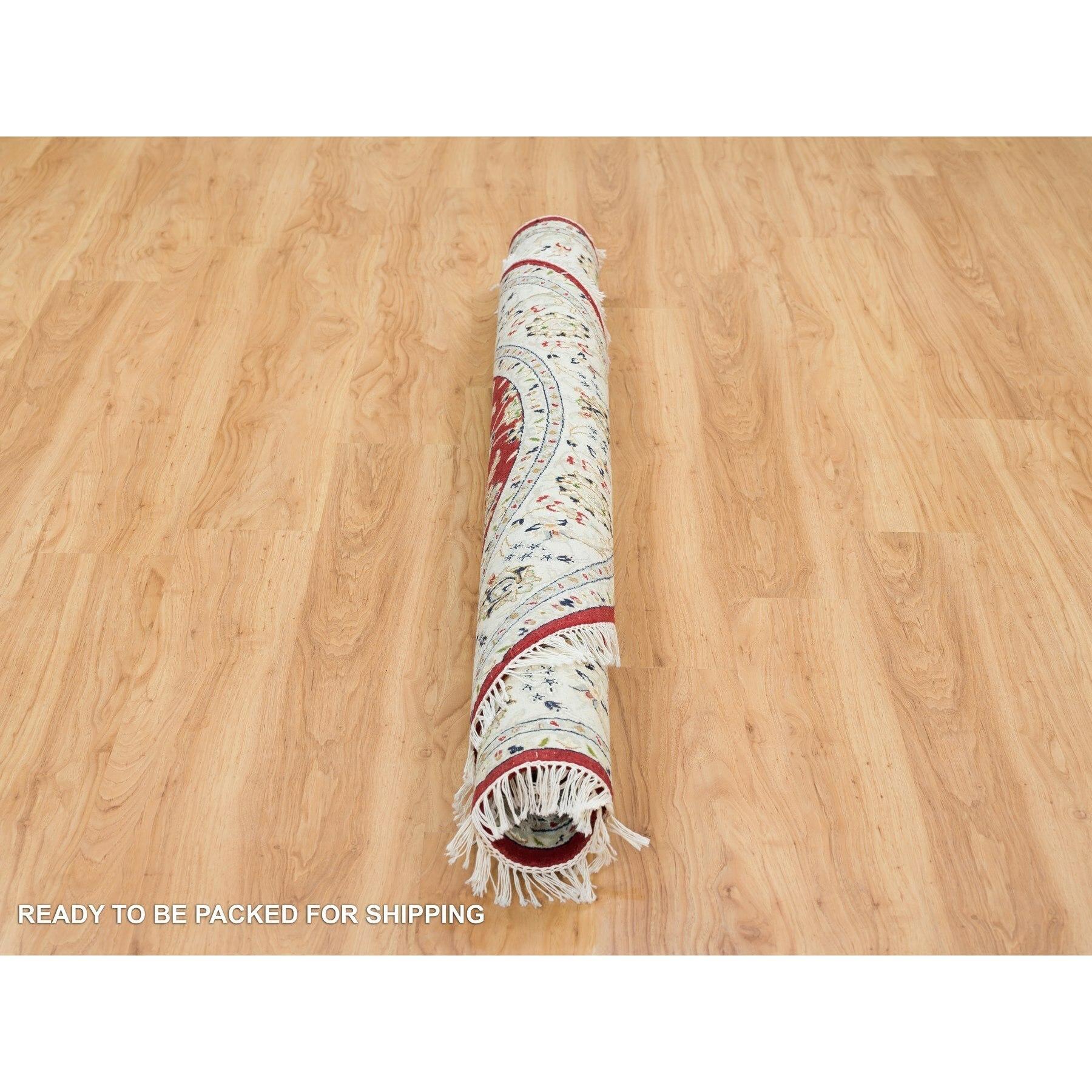 Tappeto rotondo 6'x6' rosso borgogna Nain Design 250 KPSI in lana annodata a mano In condizioni Nuovo in vendita a Carlstadt, NJ