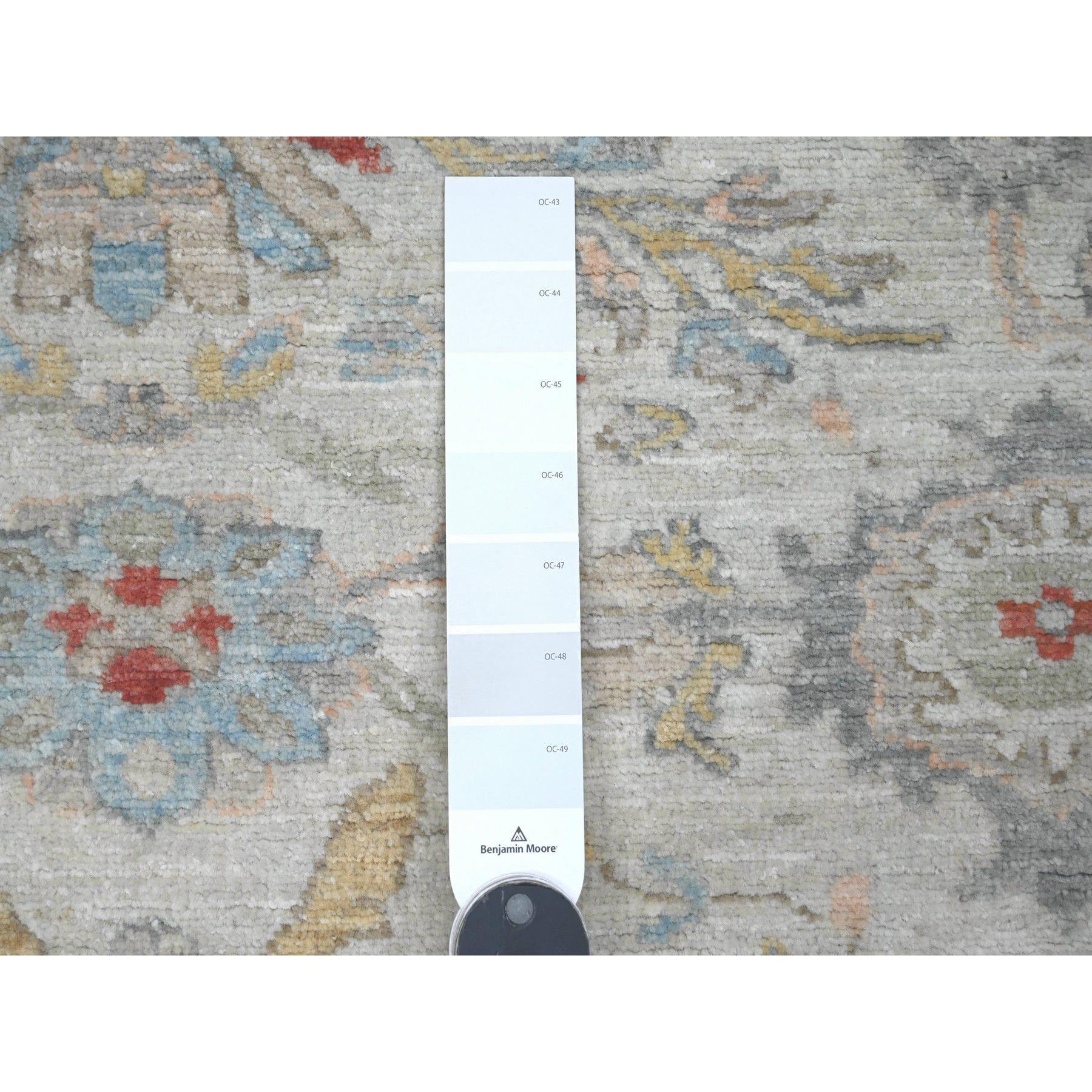 6'x6' Chiffon Weißer Heriz All Over Design Handgeknüpfter runder Teppich aus reiner Wolle (Heriz Serapi) im Angebot