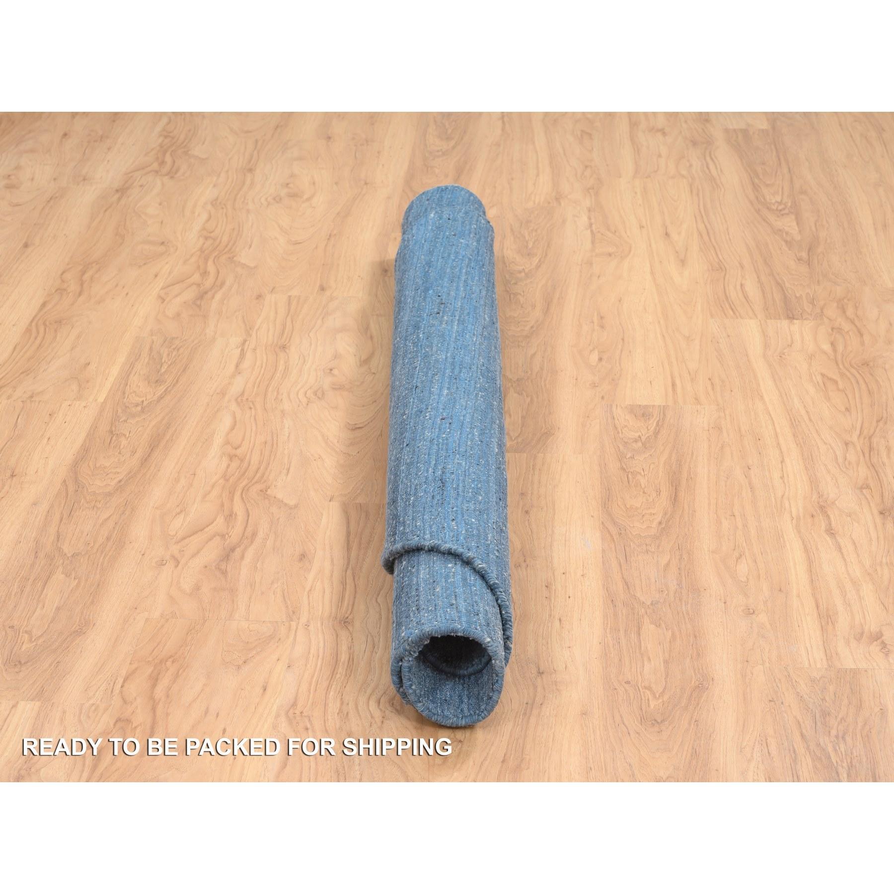 6'x6' Denim Blue, Laine douce tissée à la main, Design Modern, Tapis d'Orient Rond Neuf à Carlstadt, NJ