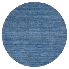 6
x6
 Denim Blau, Weiche Wolle Handgeknüpft, Modernes Design, Runder Orientteppich