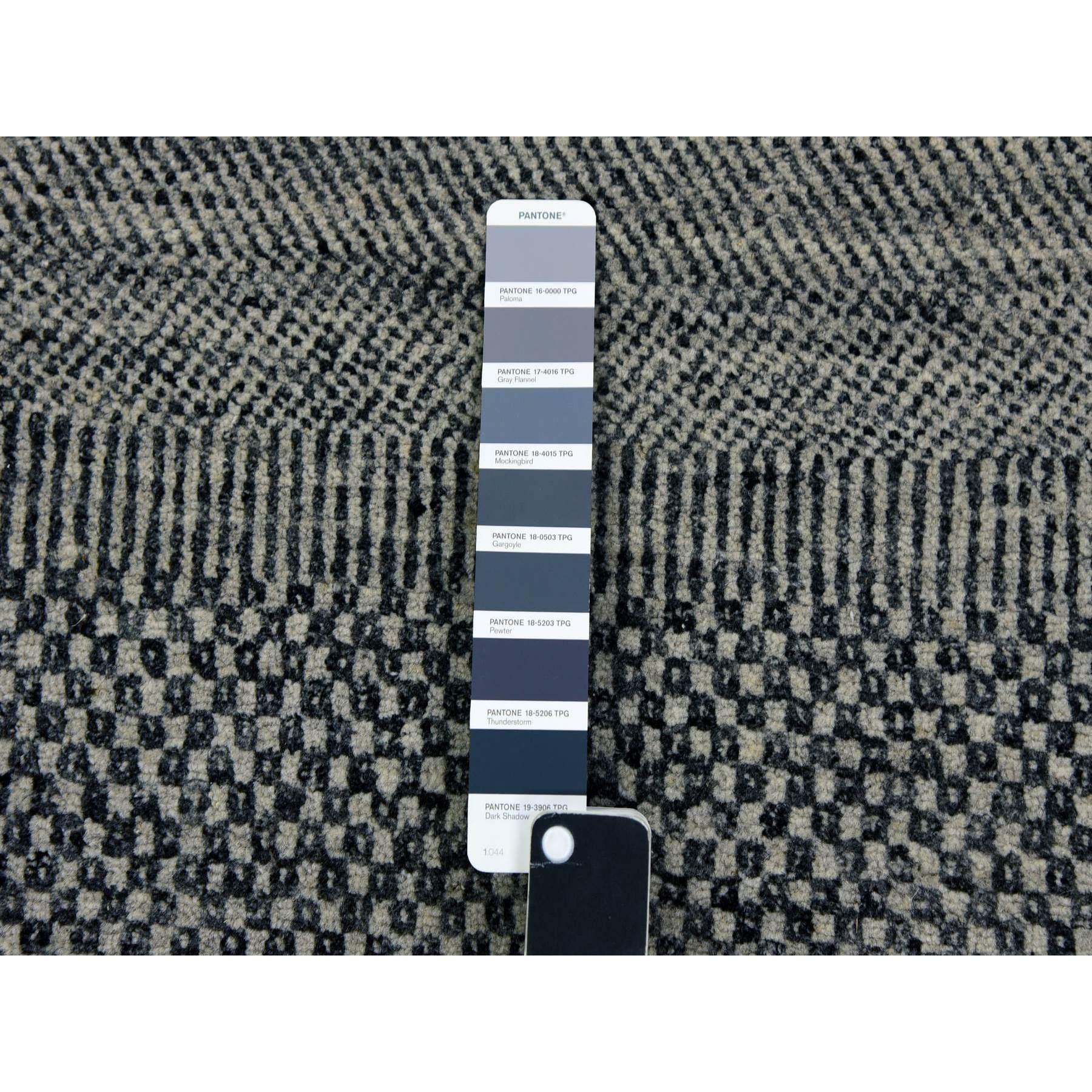 Indien Tapis carré gris flanelle non teint 100% laine Grass Design noué à la main 6'x6'. en vente