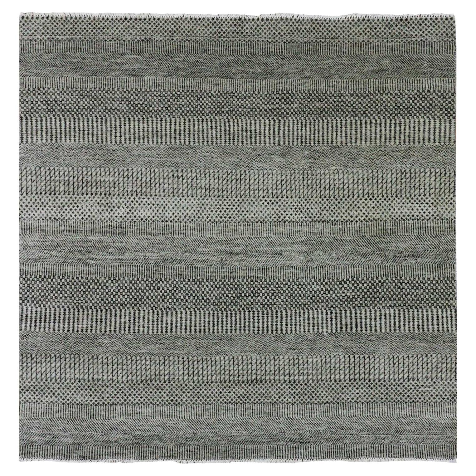 Tappeto quadrato 6
x6
Flannel Gray Undyed 100% Wool Grass Design Annodato a mano