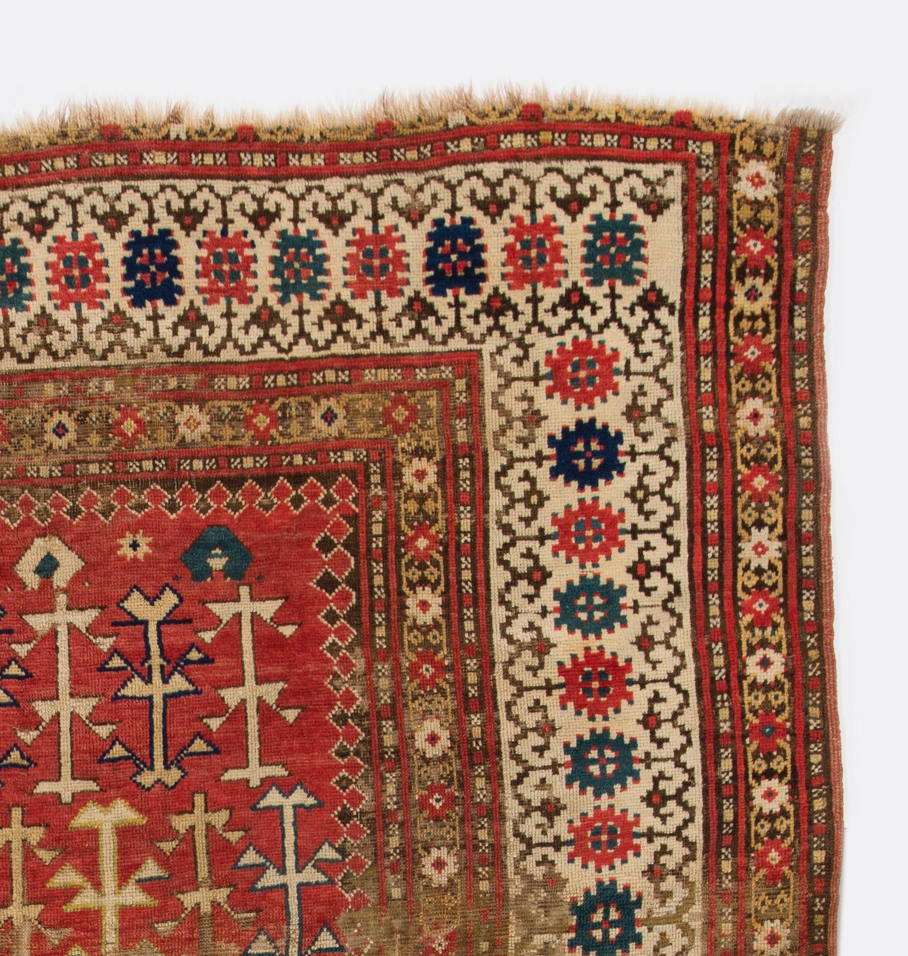 Antique Caucasian Kazak Rug, circa 1800 In Good Condition In Philadelphia, PA
