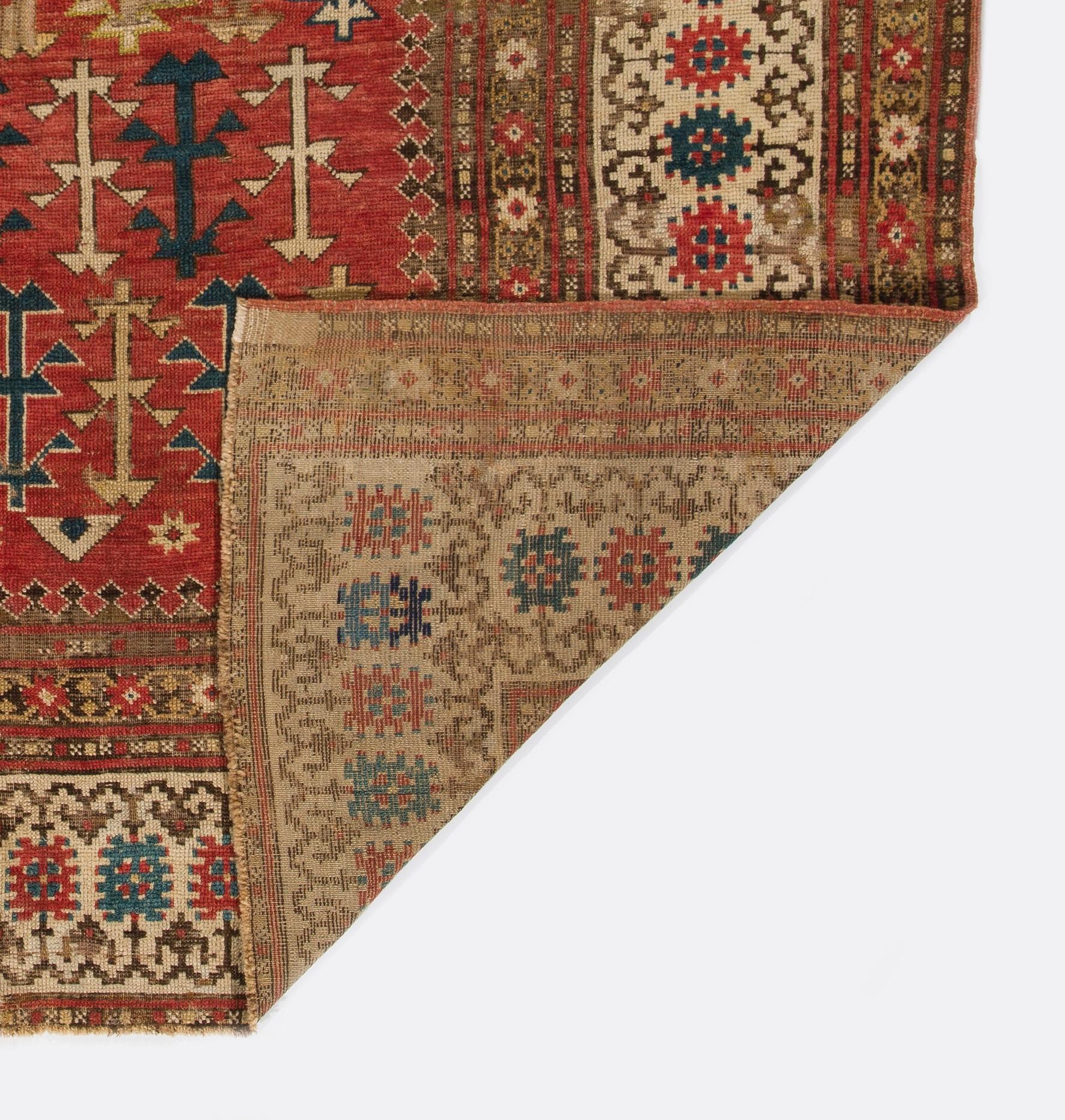 Wool Antique Caucasian Kazak Rug, circa 1800