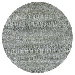 6
x6
 Goose Gray Grass Design Hand Knotted Undyed Wool Oriental Round Rug