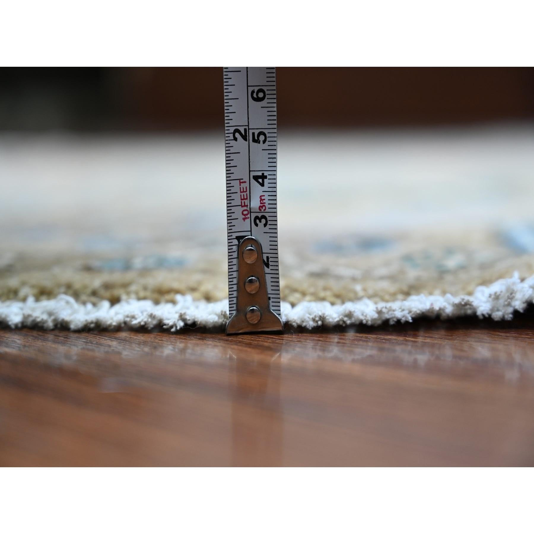 6'x6' Alfombra Oriental Redonda Gris Anudada a Mano de Pura Lana con Tintes Naturales Anudado a mano en venta