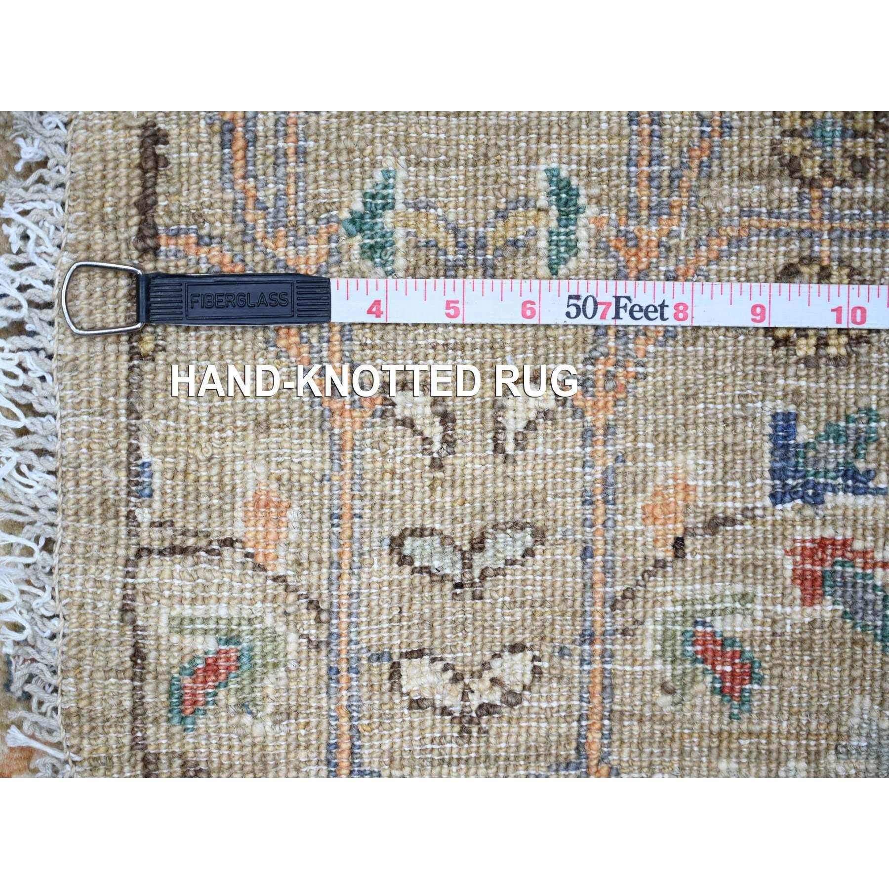 6'x6' Alfombra Oriental Redonda Gris Anudada a Mano de Pura Lana con Tintes Naturales en Nuevo estado para la venta en Carlstadt, NJ