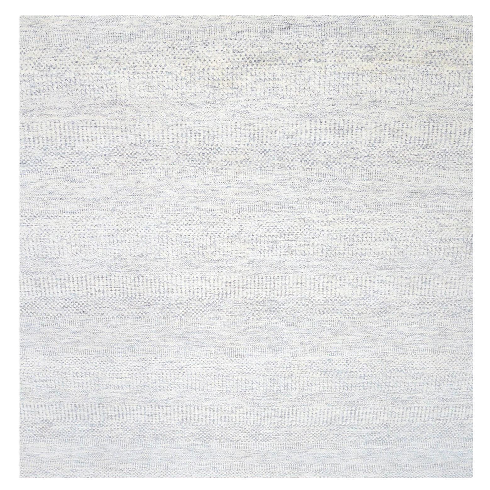 6
x6
 Tapis carré en laine grise nouée à la main, moderne, ton sur ton, Grass Design