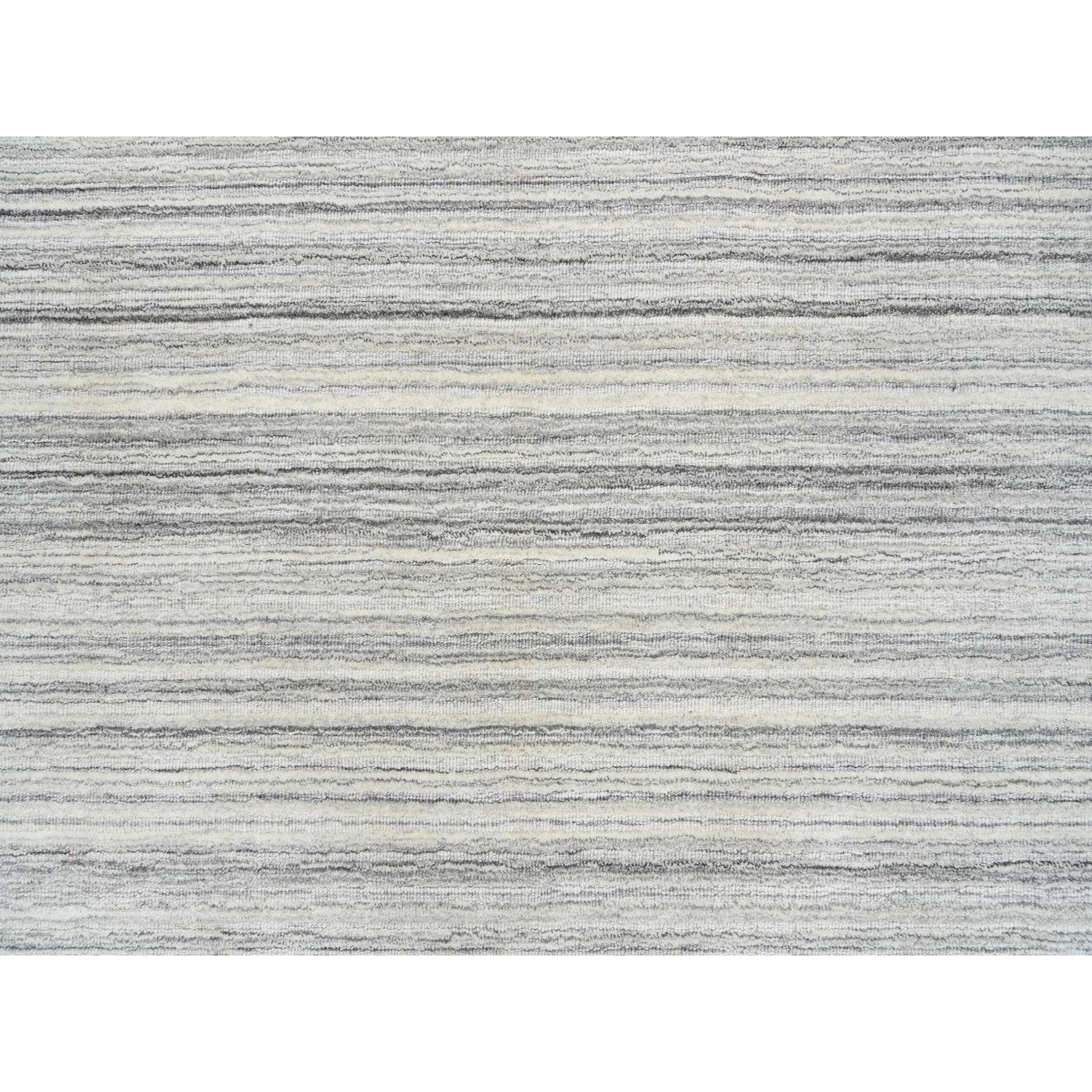 6'x6' Grau Hand gewebt ungefärbt natürliche Wolle Modern Design Runde Teppich (Handgeknüpft) im Angebot