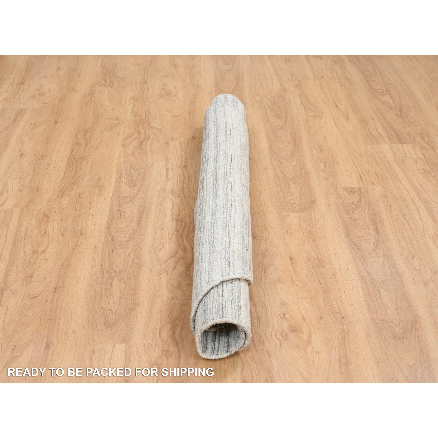 6'x6' Grau Hand gewebt ungefärbt natürliche Wolle Modern Design Runde Teppich im Zustand „Neu“ im Angebot in Carlstadt, NJ