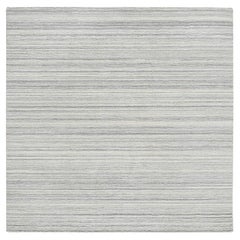 6
x6
 Gray, Modern Design, Hand Loomed Undyed Natural Wool Square Rug