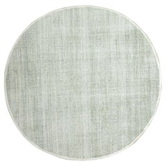Tapis rond en laine nouée à la main 6'x6' Gris Oxidized and Distressed Grass Design