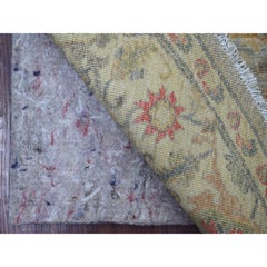 6'x6' Grauer Peshawar mit Ziegler Mahal Design Handgeknüpfter Wollteppich rund