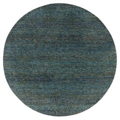 Tapis de laine noué à la main 6'x6' Green Herat Pattern Diamond Shape Design