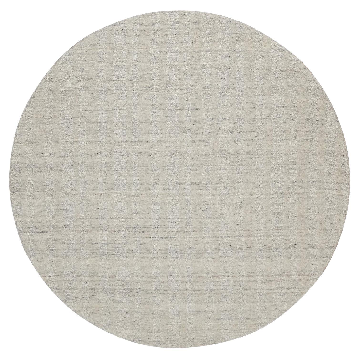 6
x6
 Elfenbein Vertikale Streifen Design Hand gewebt natürliche Wolle Runde Teppich