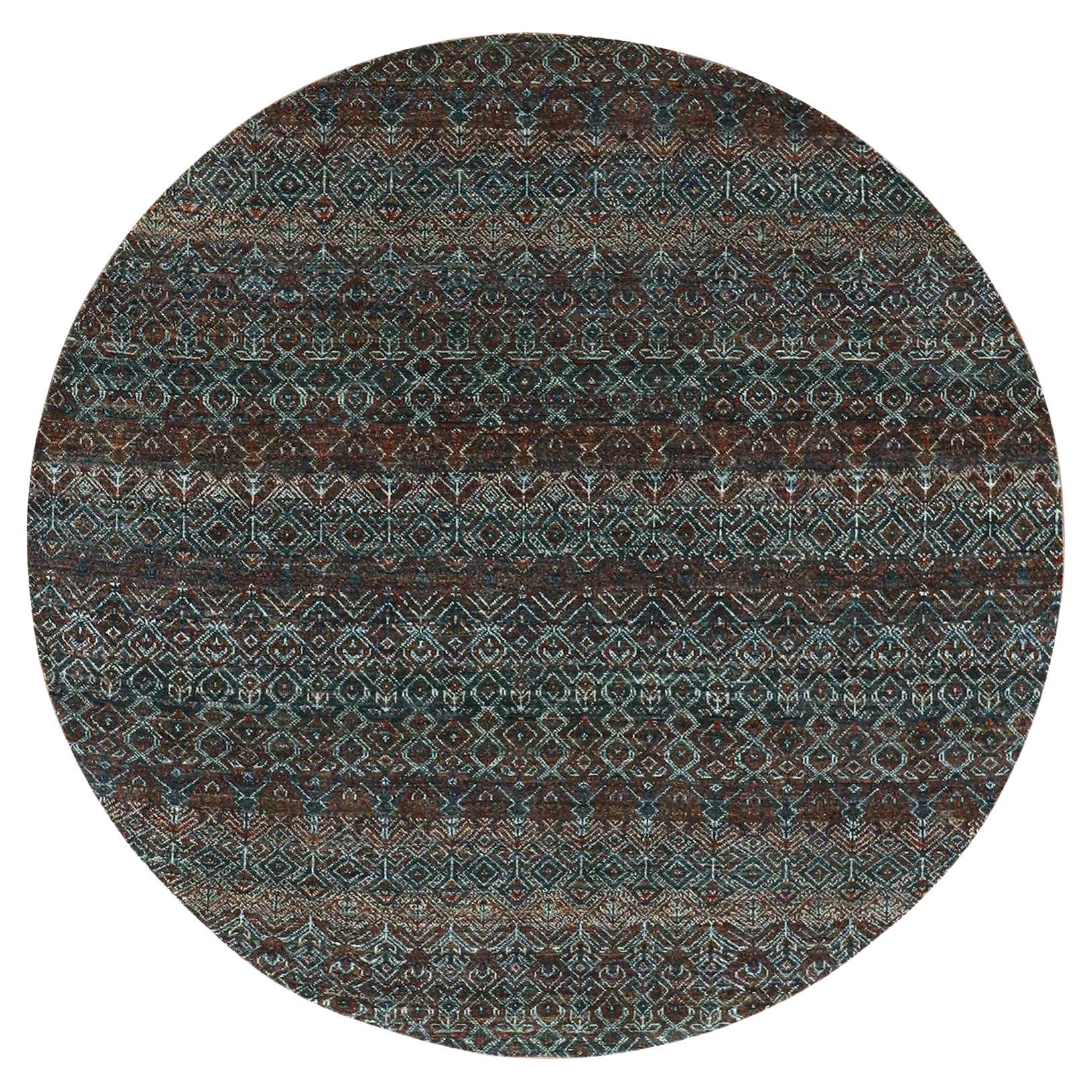 6'x6' Kobicha Brown 100% Plüsch Wolle Hand Knotted Kohinoor Herrita Runde Teppich