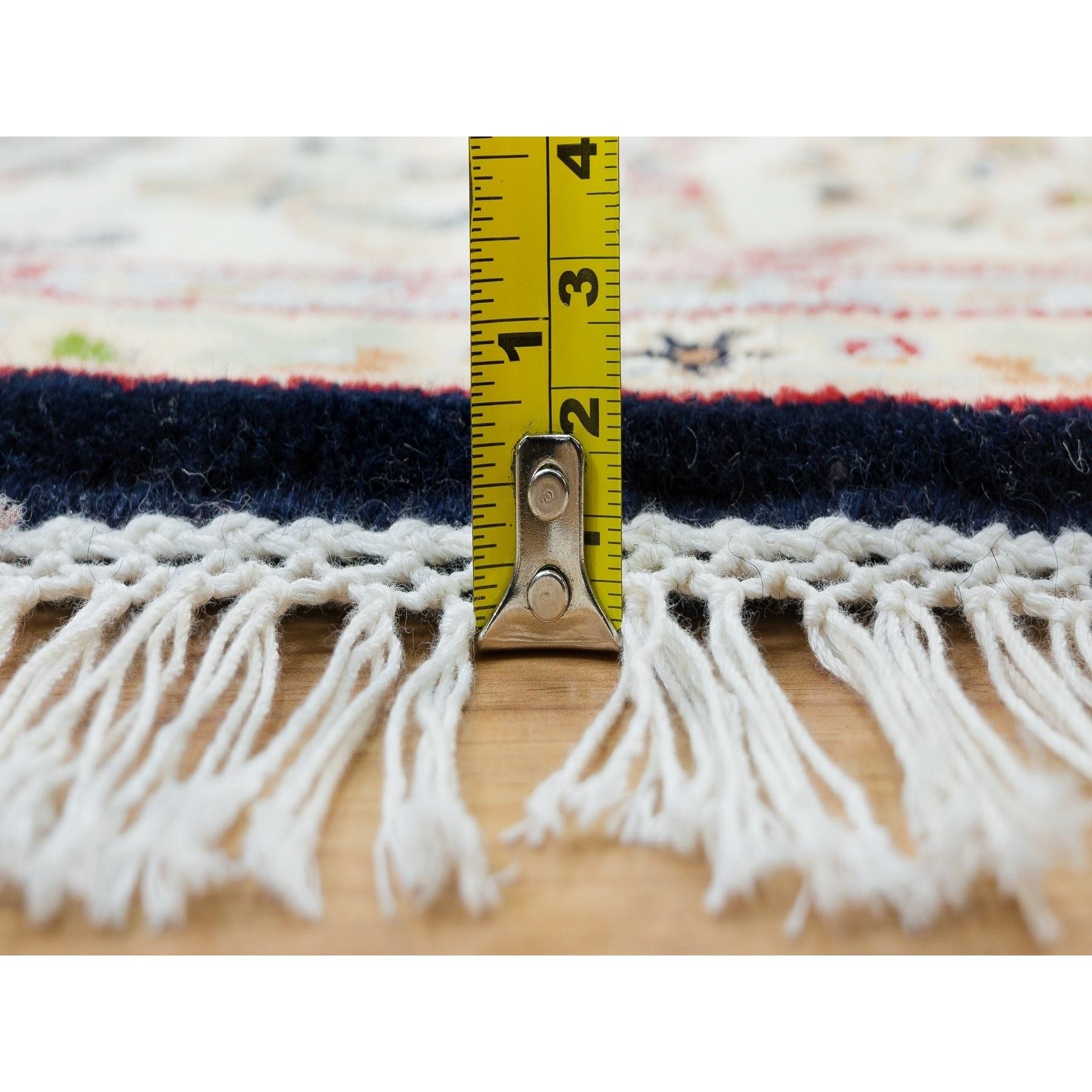 XXIe siècle et contemporain 6'x6' Tapis rond bleu nuit en laine douce nouée à la main Nain Design/One 250 KPSI en vente