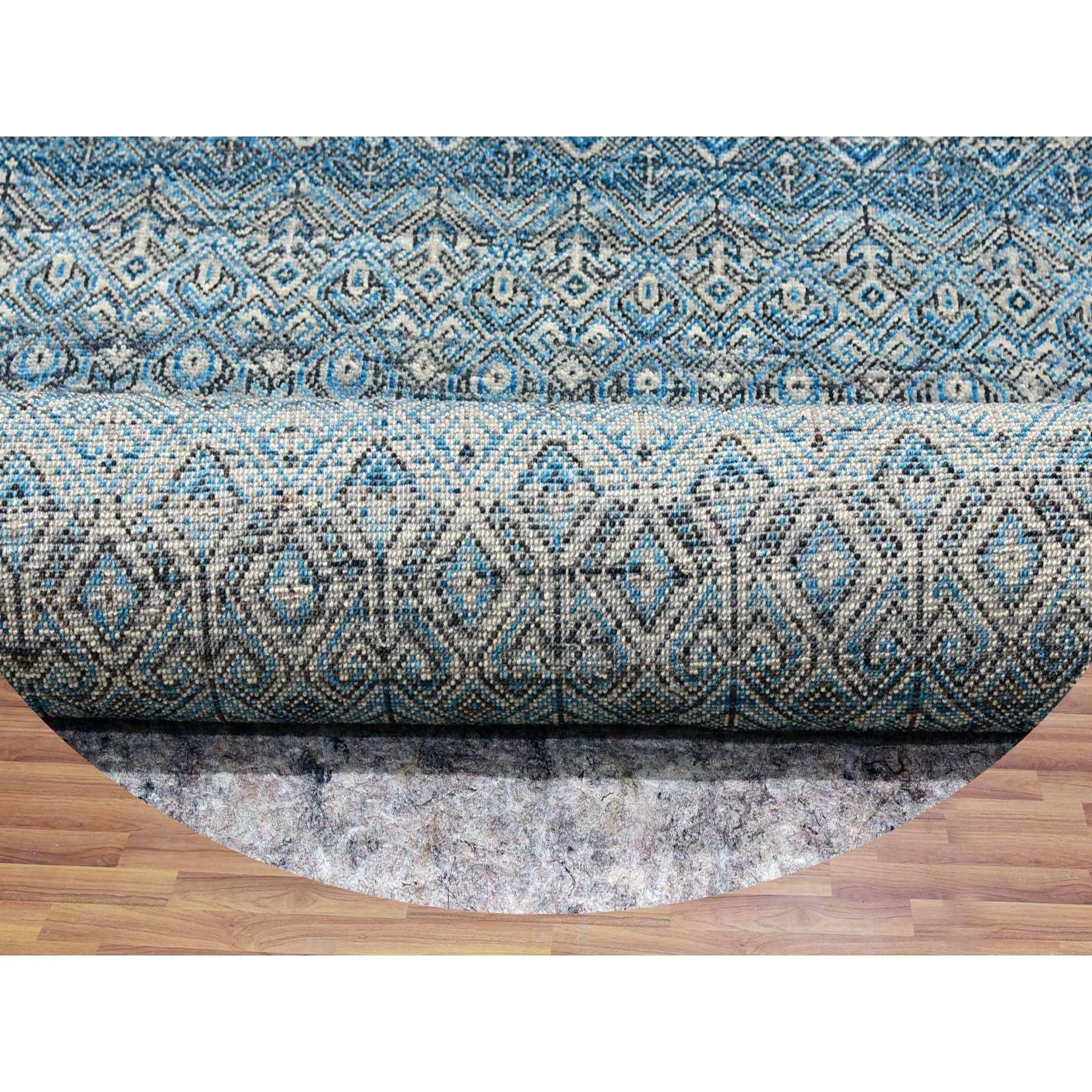 6'x6' Ozeanblauer 100% Plüsch Wolle Handgeknüpfter Kohinoor Herat Design Orientalischer Teppich (Moderne) im Angebot