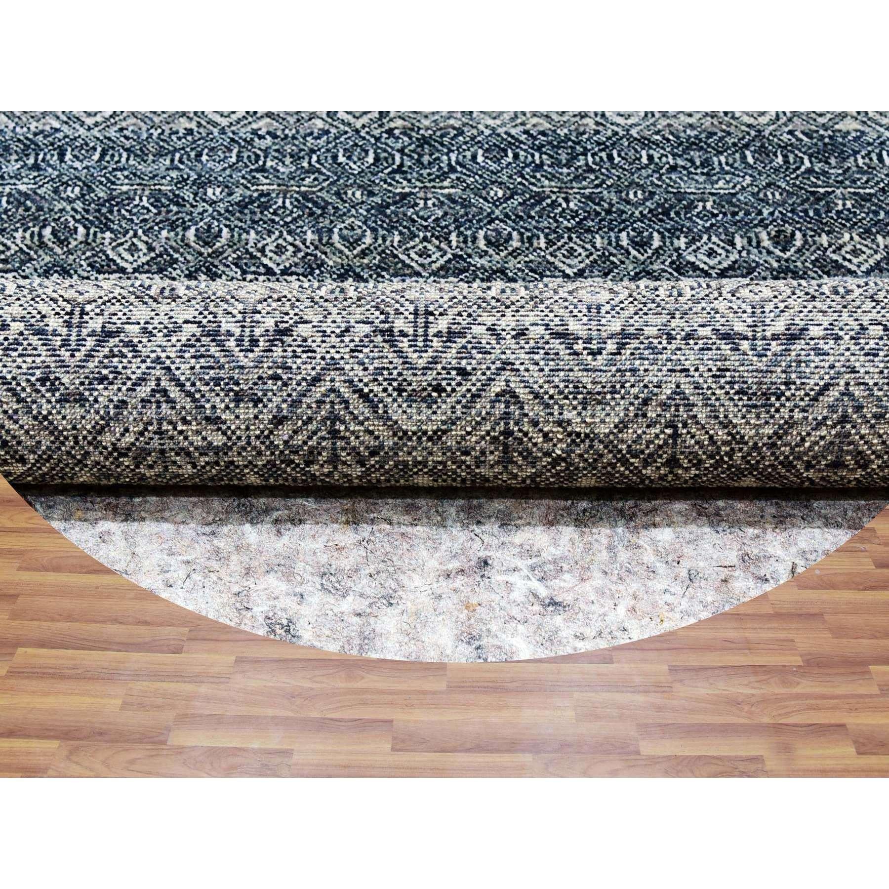 Alfombra Redonda 100% Lana Anudada a Mano Kohinoor Herrita Gris Ónice 6'x6' Medieval en venta