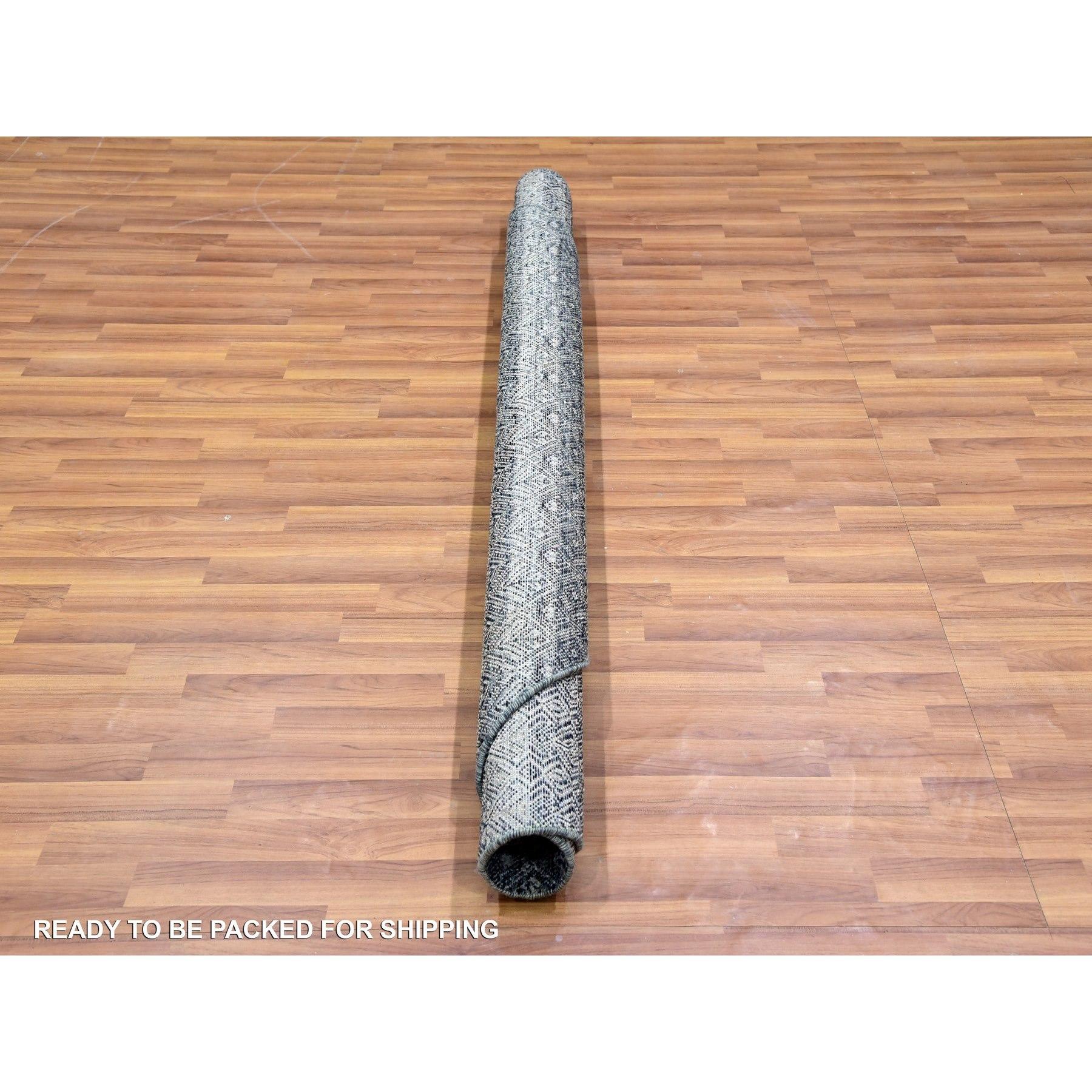 Alfombra Redonda 100% Lana Anudada a Mano Kohinoor Herrita Gris Ónice 6'x6' Siglo XXI y contemporáneo en venta