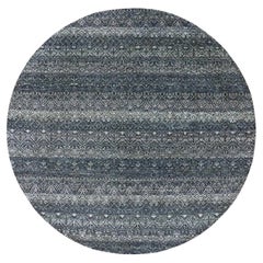 6'x6' Onyx Gray Hand Knotted Kohinoor Herrita 100% Plush Wool Round Rug