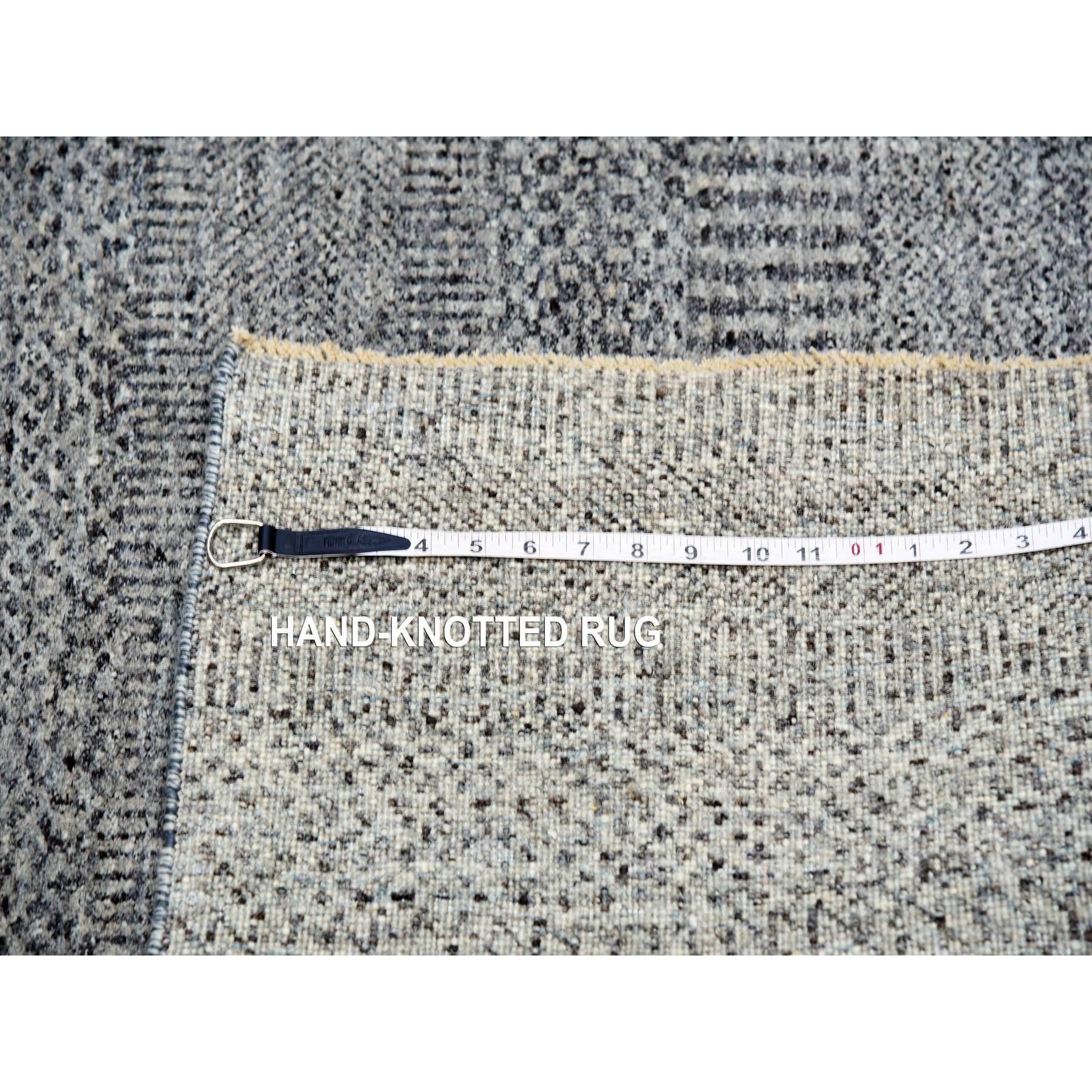 6'x6' Pediment Gray Grass Plain Design Wool Hand Knotted Oriental Square Rugs In condizioni Nuovo in vendita a Carlstadt, NJ