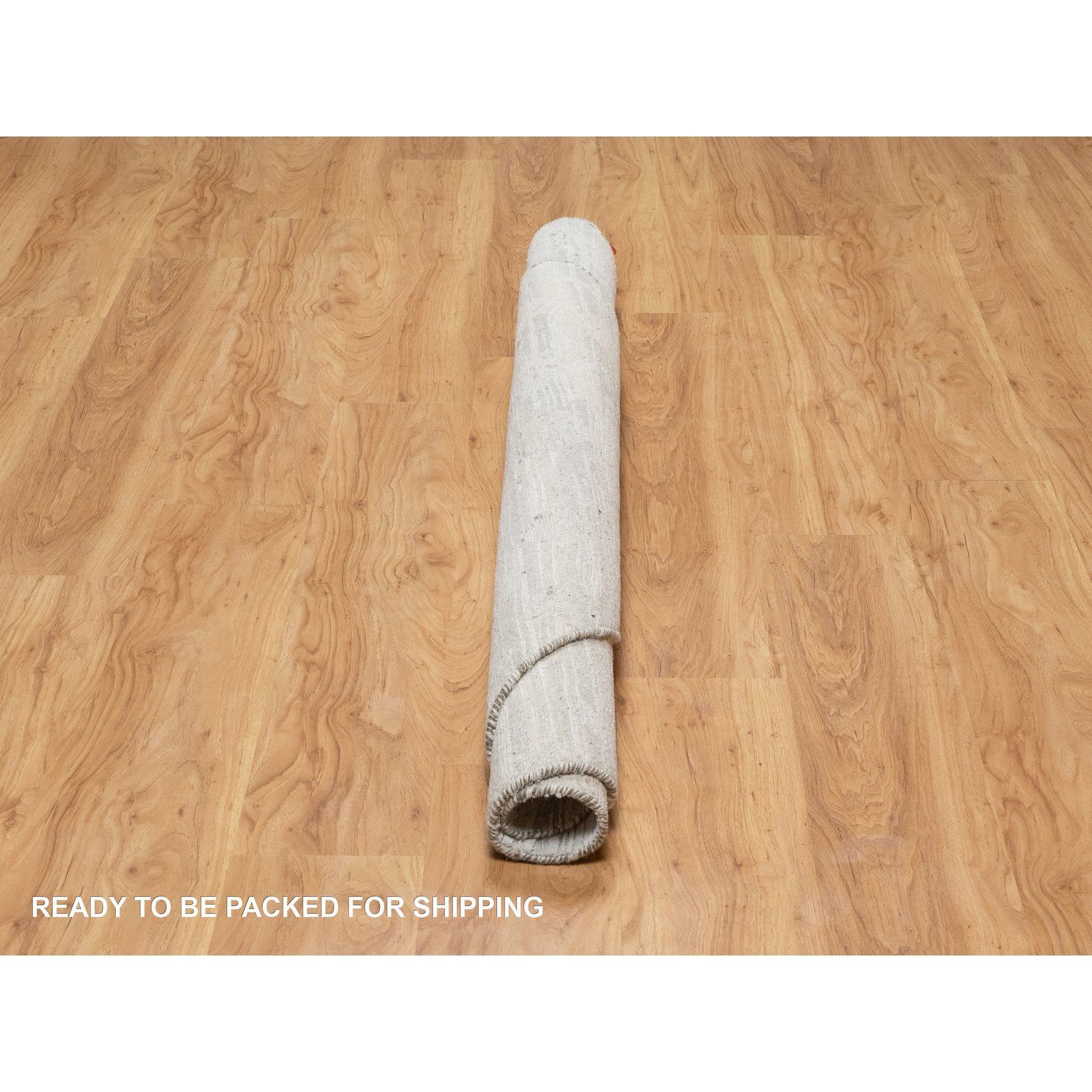 6'x6' Platingrauer, moderner, handgeknüpfter, runder Teppich aus unbefärbter natürlicher Wolle im Zustand „Neu“ im Angebot in Carlstadt, NJ