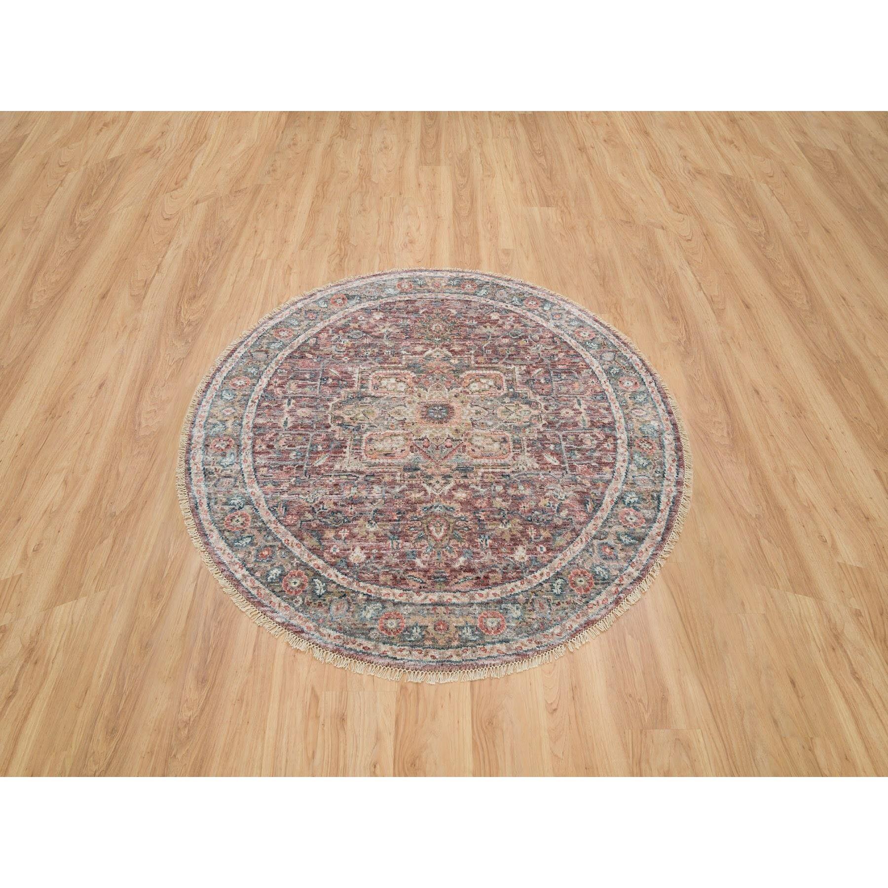 This is a truly genuine one-of-a-kind 100% Wool Heriz Revival Hand Knotted Oriental Rug. It has been Knotted for months and months in the centuries-old weaving craftsmanship techniques by expert artisans. 
Primary materials: Wool
Latex: No Pile