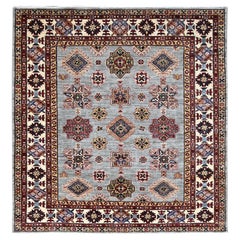 6
x6
 Seagull Gray Afghan Super Kazak Wool Hand Knotted Oriental Square Rugs